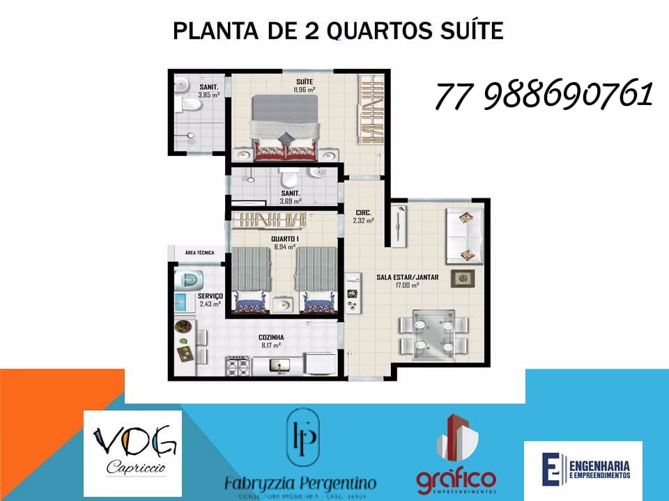 Apartamento 2 Quartos para Alugar Bairro Boa Vista